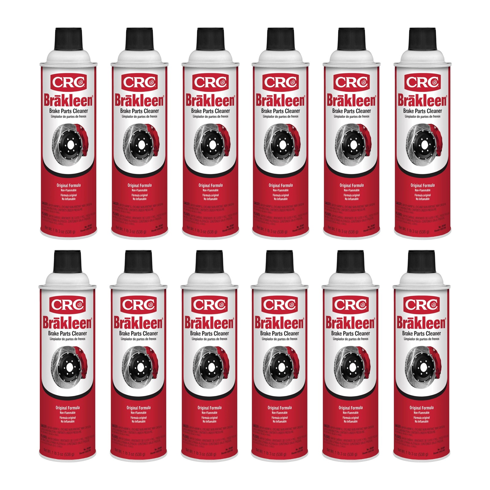 CRC Brakleen 1003706 Brake Cleaner Spray 19 Ounce (Pack of 12), Red