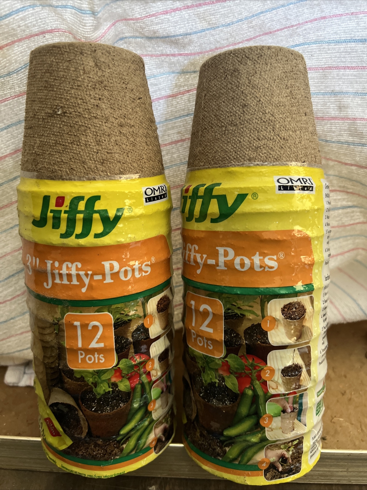 JIFFY SEED STARTER POTS Lot Of 2 12 Ct Organic  3" Dia. Total 24 FREE SHIPPING!!