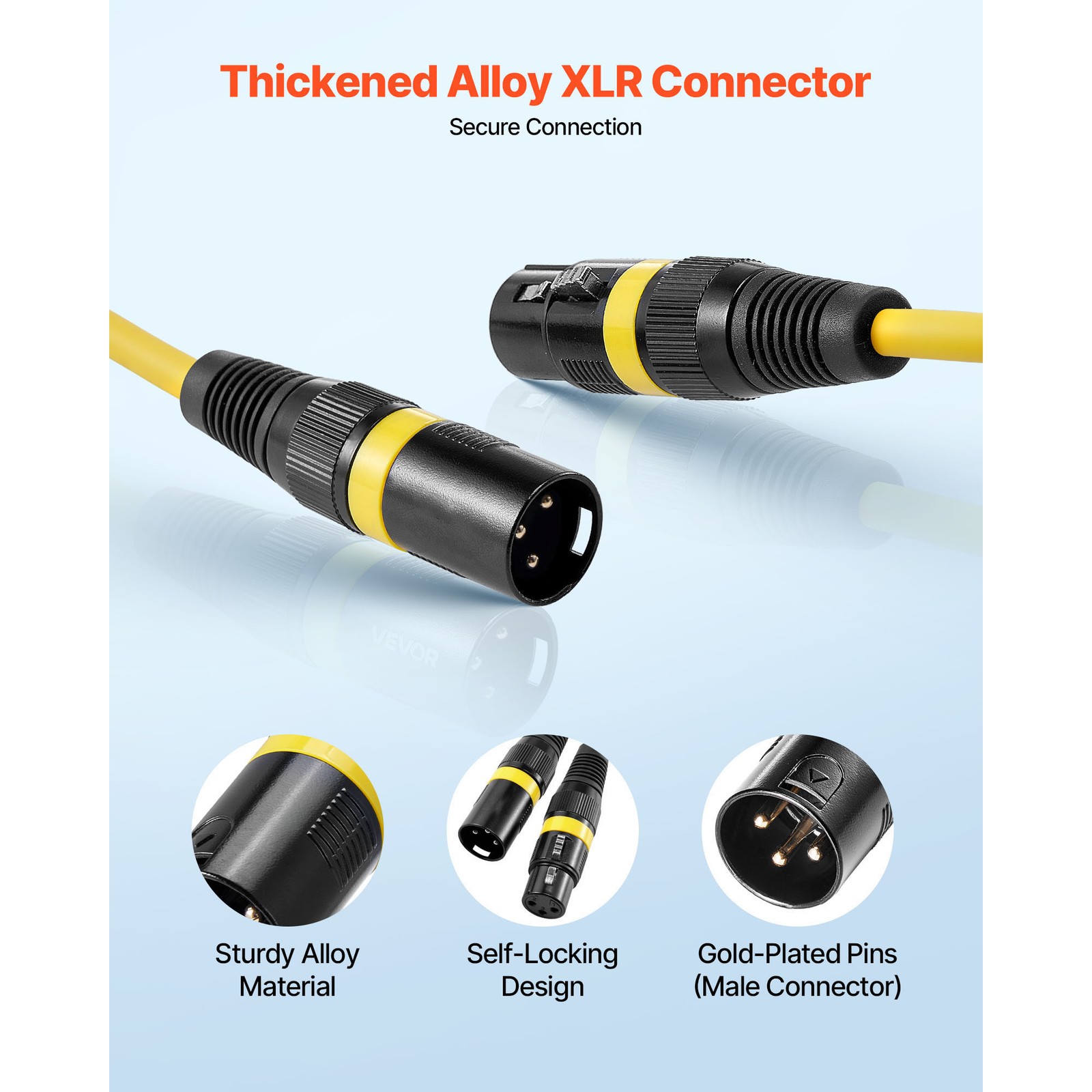 Uimoso 25 ft 4-Pack XLR Cable, Balanced 3-Pin Male to Female Microphone Cord