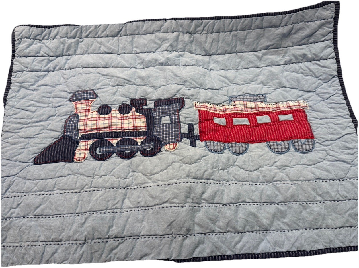 Pottery Barn Kids Train Quilted Pillowcase