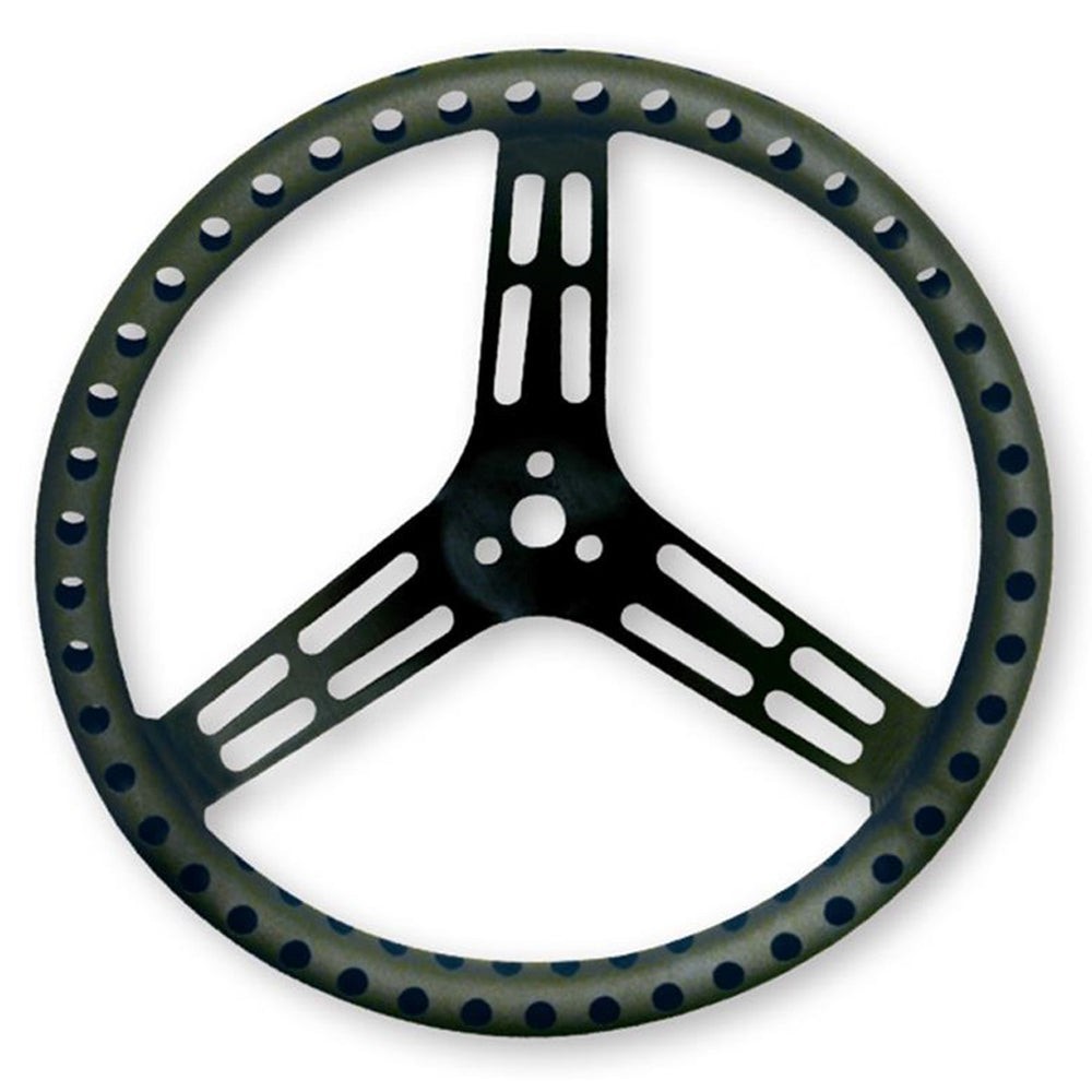 LONGACRE 52-56867 Steering Wheel 15in Flat Drilled Black