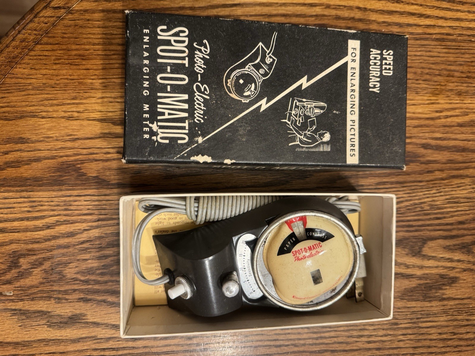 Vintage Kinnard Company Spot-O-Matic Enlarging Meter with Original box