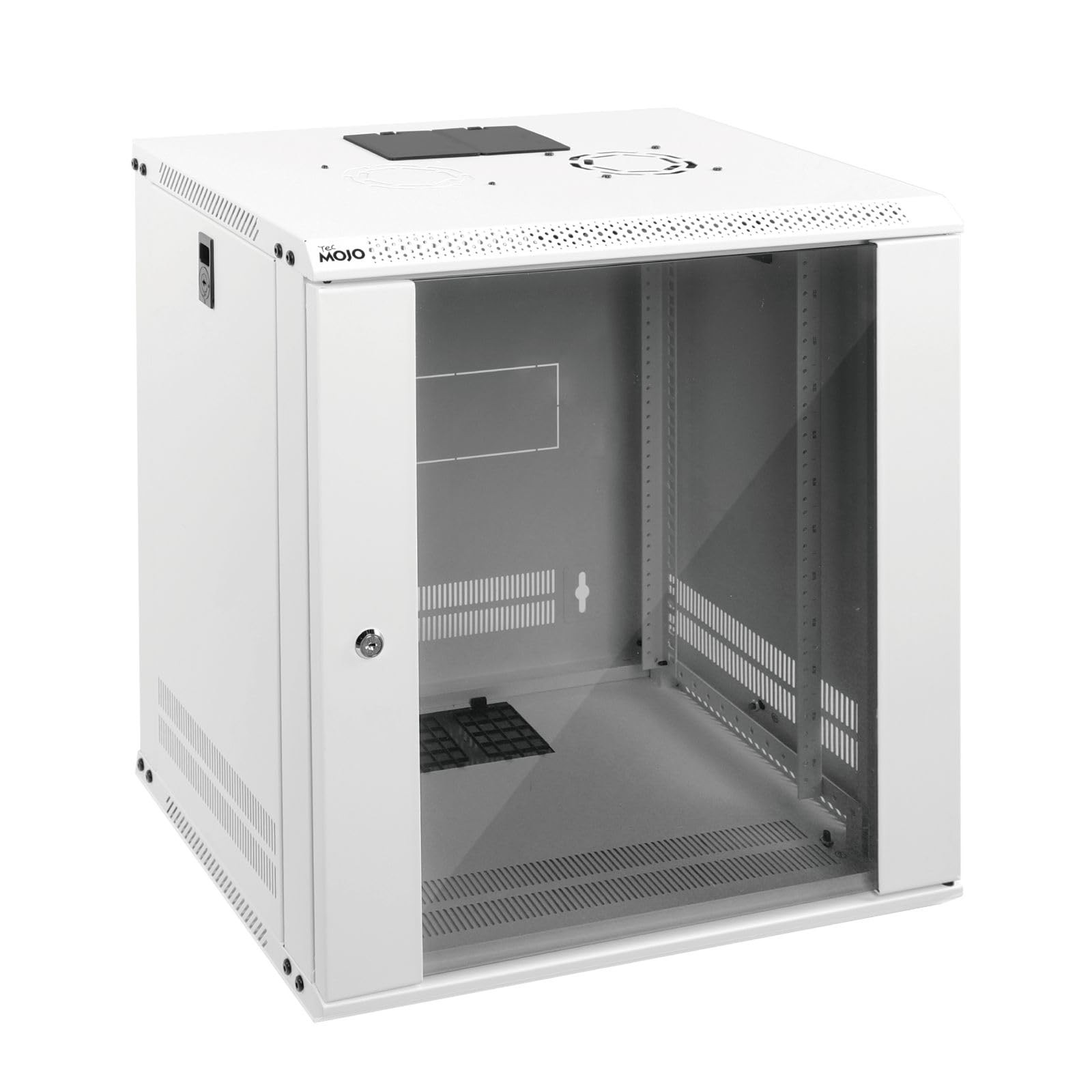 Tecmojo 12U Wall Mount Rack Network Cabinet for 12U/Glass Door/White, White