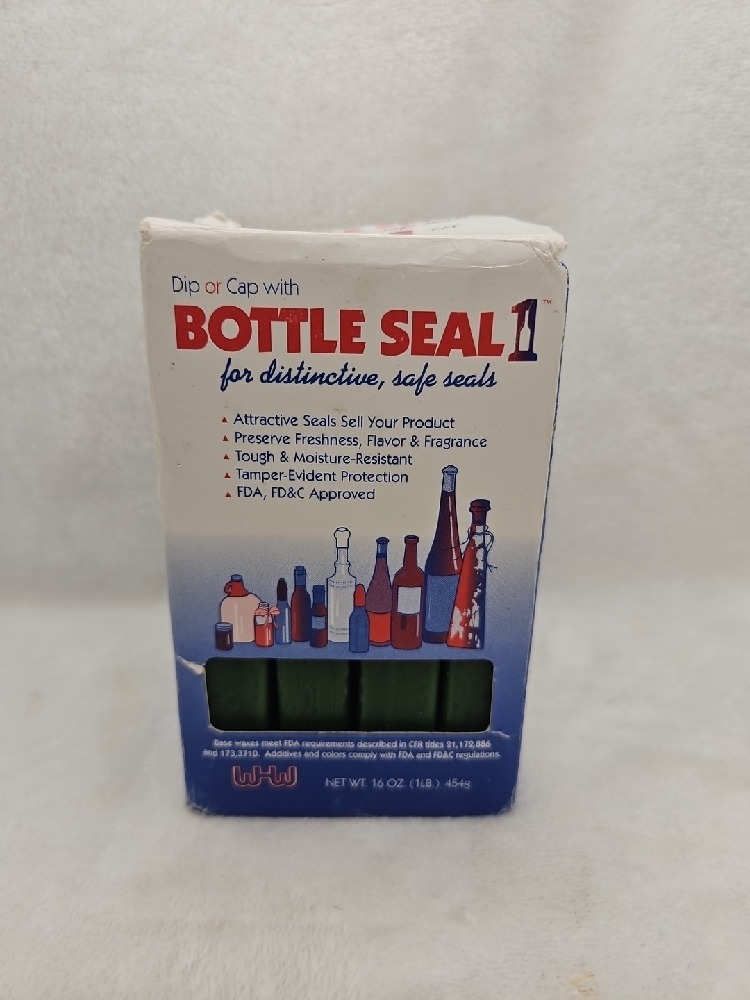 Walnut Hill Waxes Bottle Seal Green 16oz Box New Old Stock