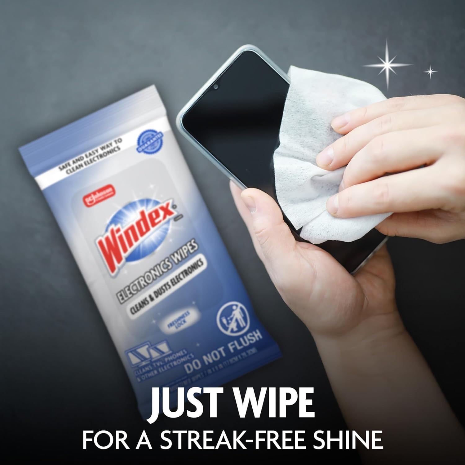 Windex Electronic Cleaning Wipes, Pre-Moistened Screen Wipes for TVs 25 Count