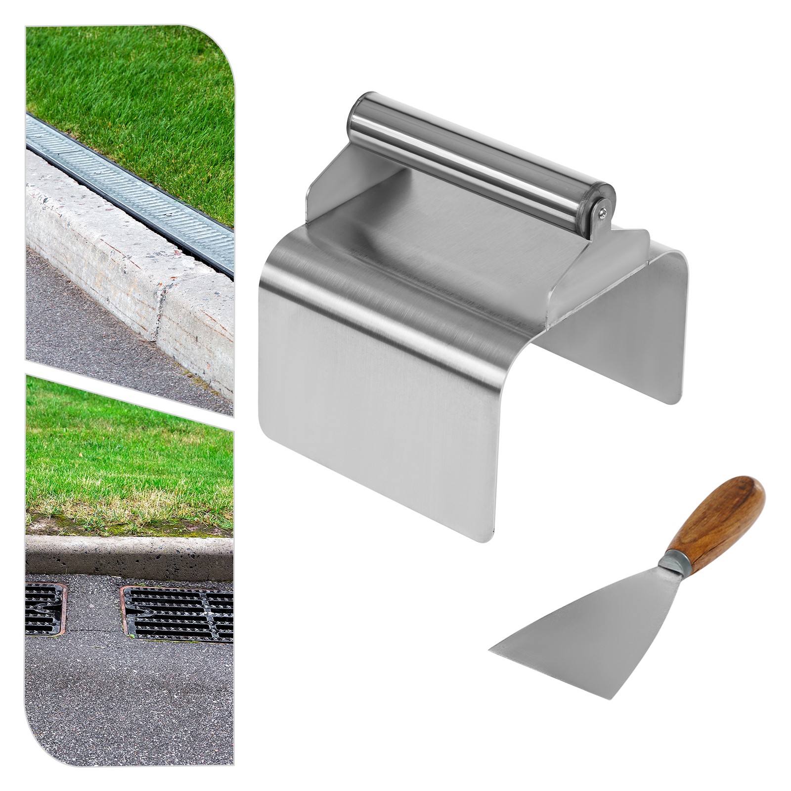 Cement Model Making Tool with Handle and Putty Knife Landscape Curb Trowel