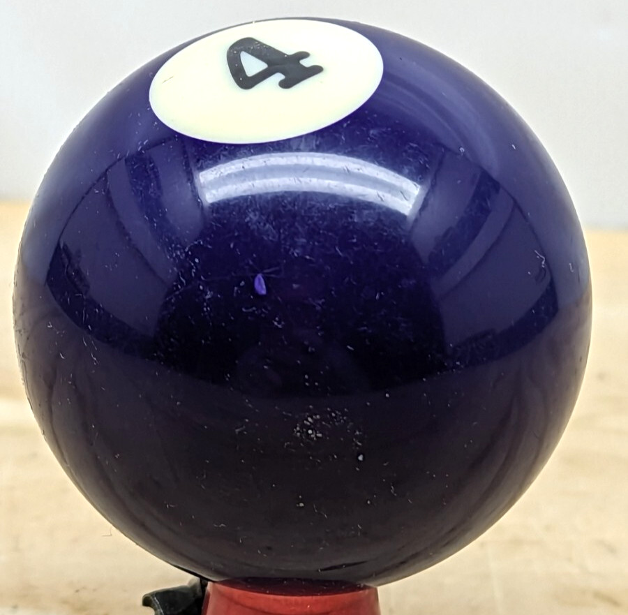 Pool ball #4 blue and white and black 2.25" diameter