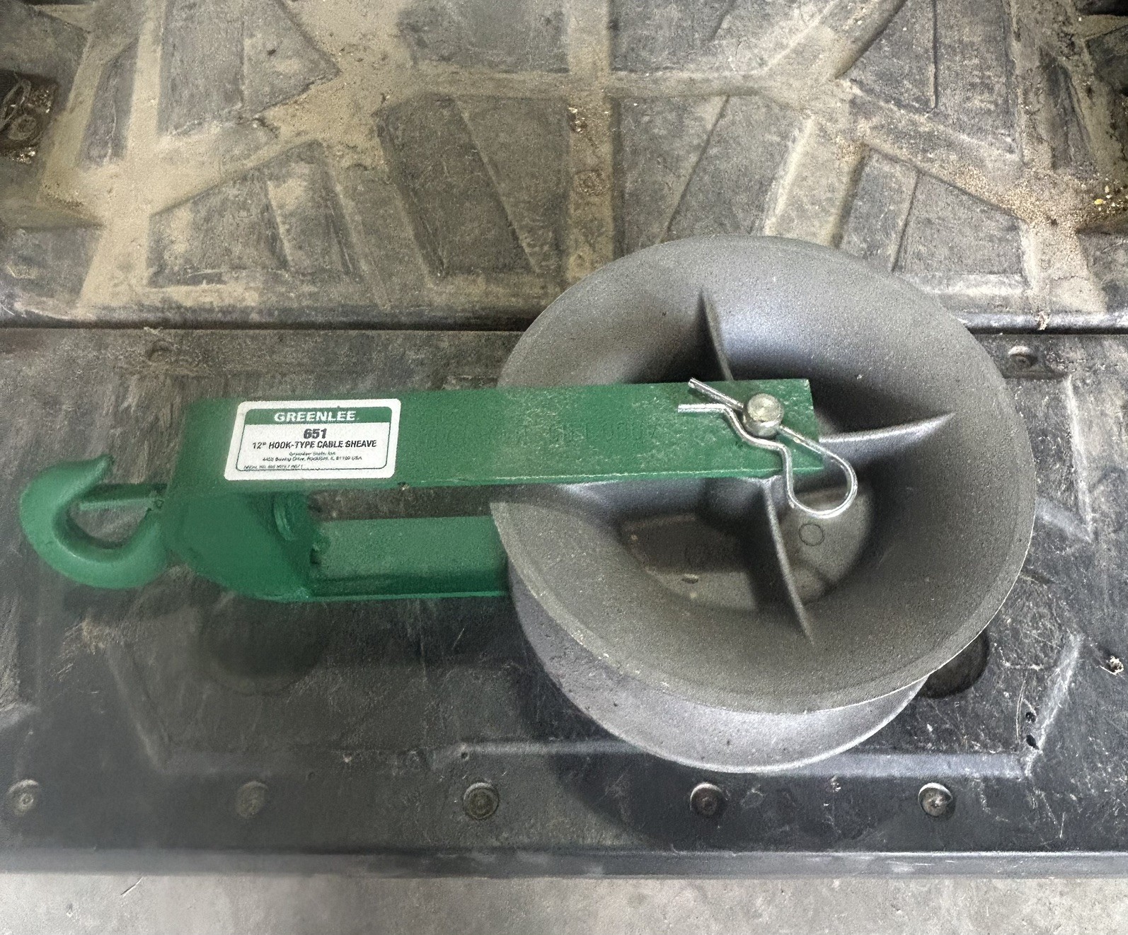 Genuine Greenlee 651 12" Hook-Type Sheave, 4000 lbs Capacity