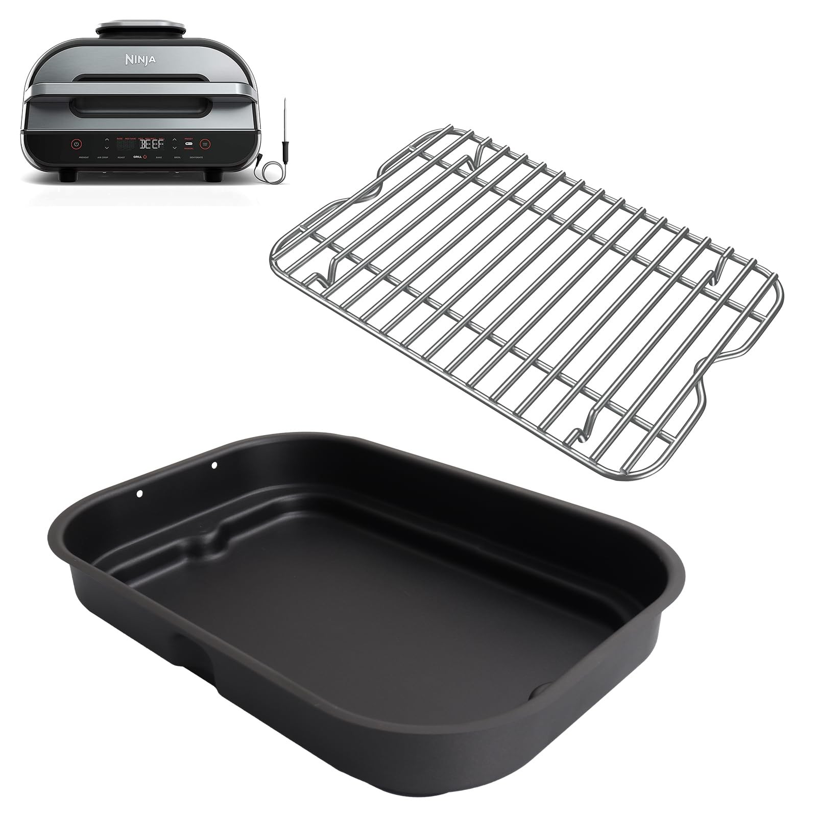 FG551 Griddle Pan & Roast Rack for Ninja FG551/DG551 Smart XL 6-in-1 Indoor G...