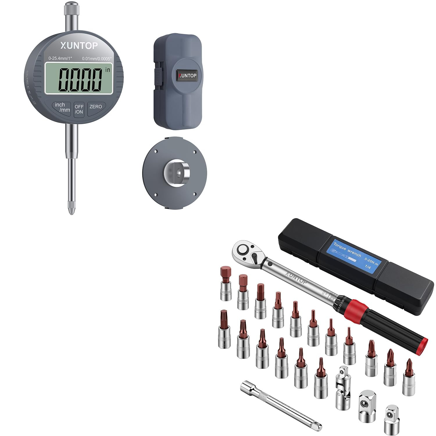Professional Workshop Setup & Assembly Kit: 1" Digital Dial Indicator & 22Pcs To
