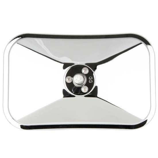 Chrome Steel Rectangle Flat Spot Mirror W/ Center Mount