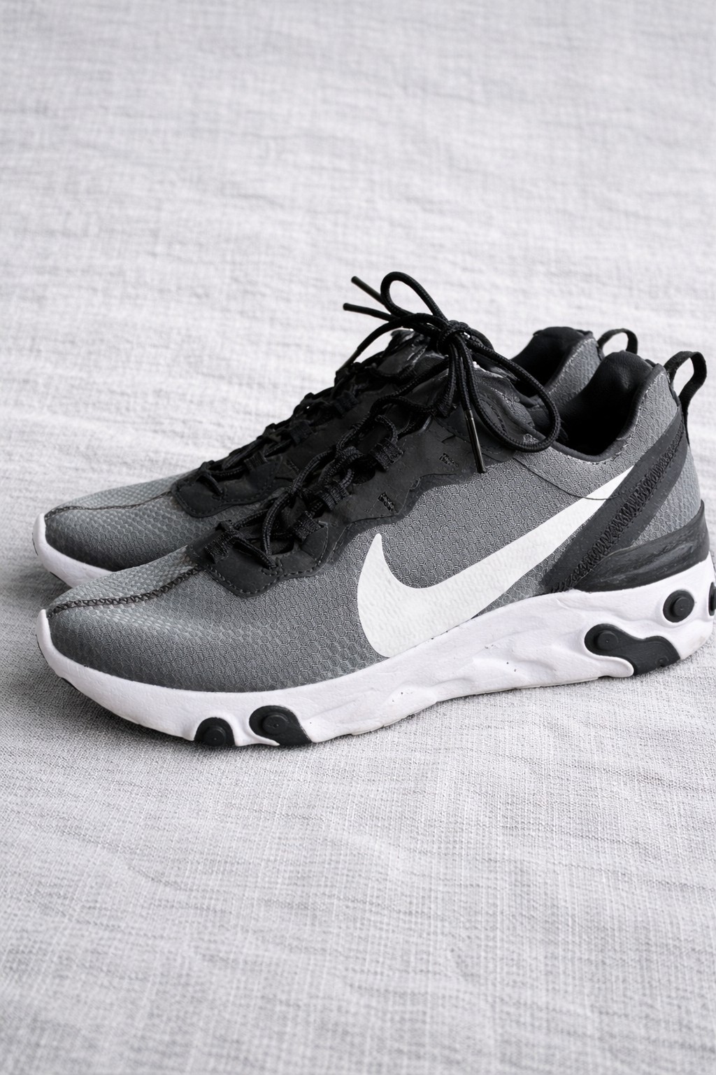 Nike React Men's Running Shoes Black Gray White Mesh Breathable US 8 CI3831-002