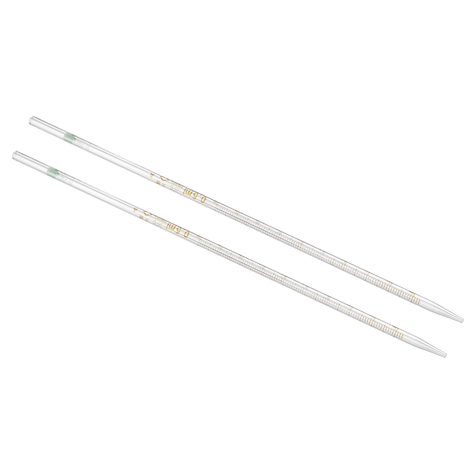 Graduated Dropper Pipettes, 2 Pcs 0.5ml Borosilicate Glass Pipette, Clear