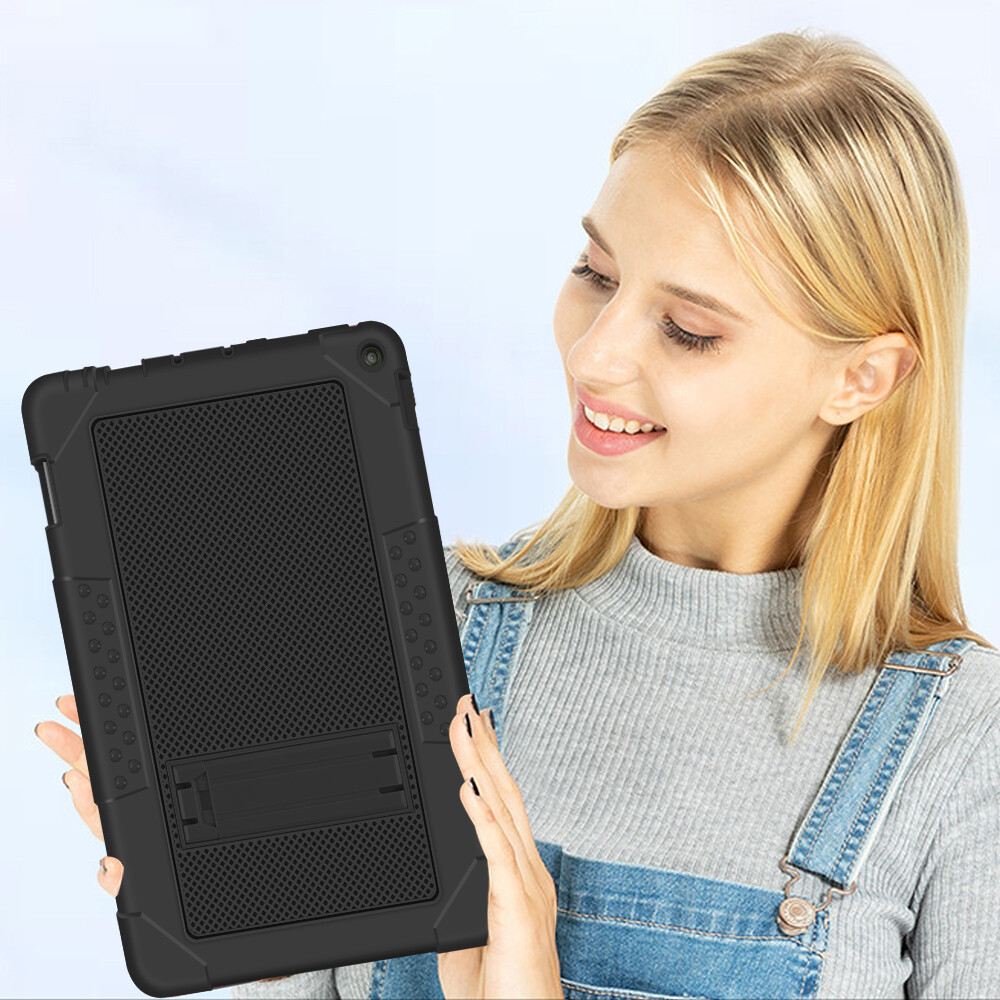 For Amazon Fire HD 10 11th Gen Shockproof Rugged Stand Case+Screen Protector