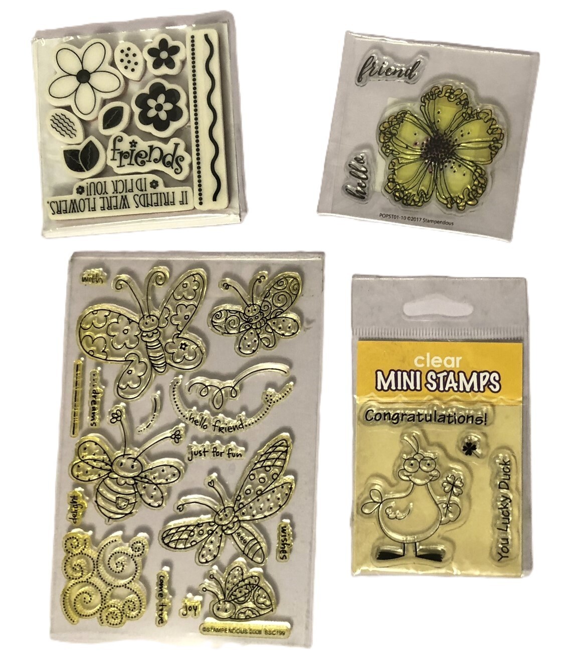 Large Stamp Lot With Flowers, Butterflies and Duck Paper Crafts Stamping