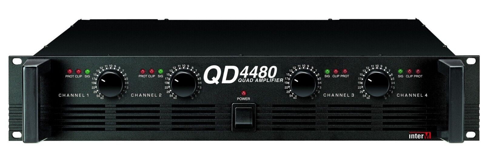 Inter-M Model Qd-4480, 4-Channel Power Amplifier, 120-Watts X's 4