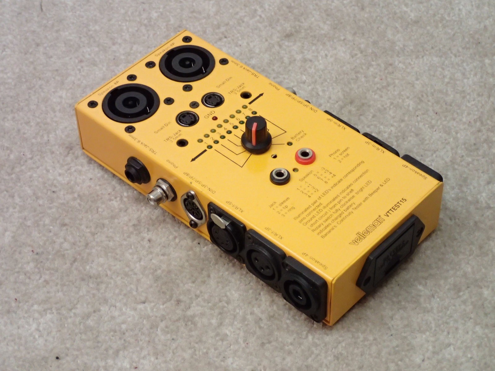 Velleman Audio Cable Tester for Phono XLR RCA Speakon Din VTTEST15