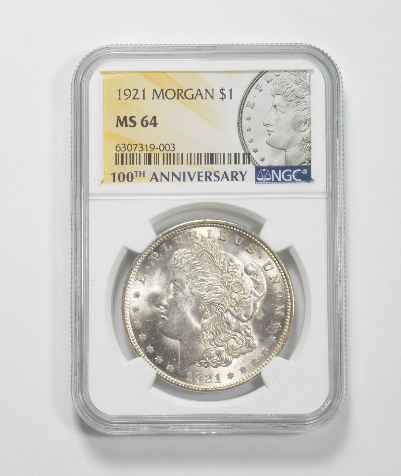 1921 Morgan Silver Dollar 100th Anniv 2021 Special Label MS64 NGC