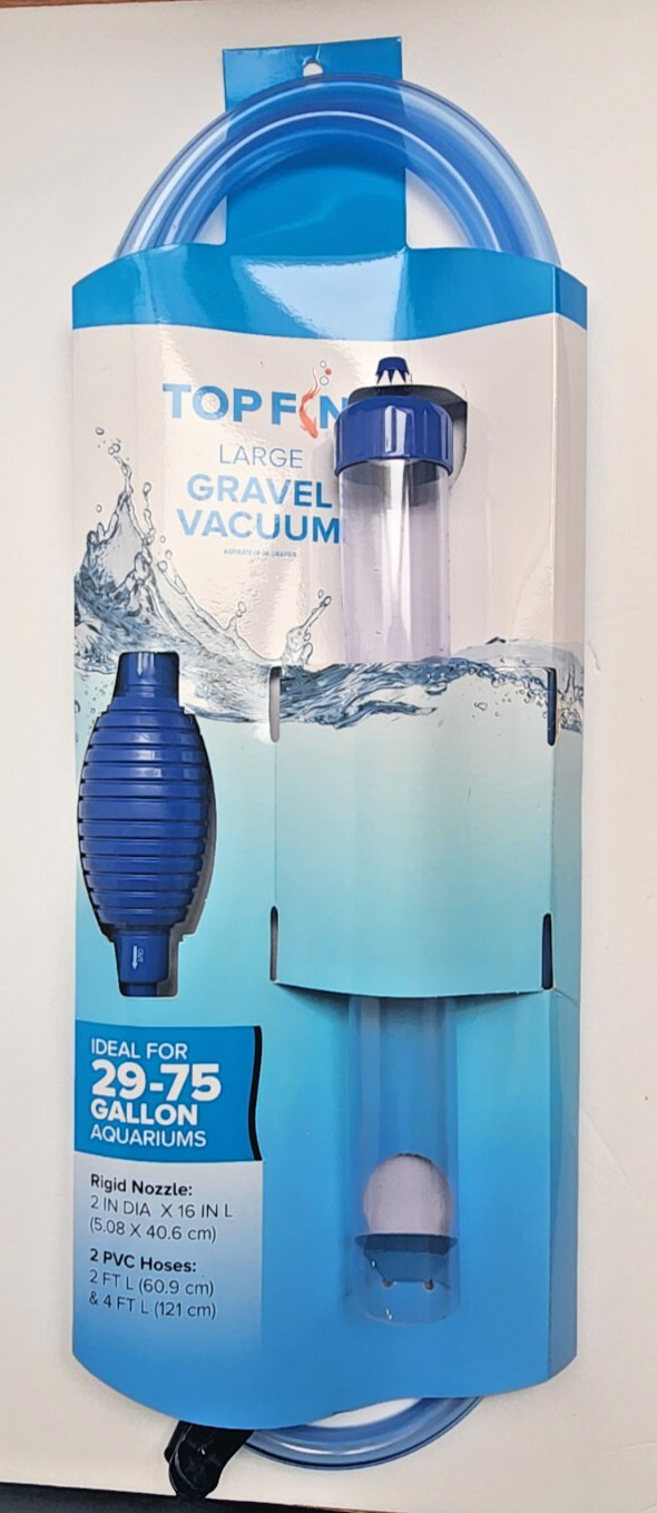 Top Fin Large Gravel Vacuum for 29-75 Gallon Aquariums 2" Rigid Nozzle New
