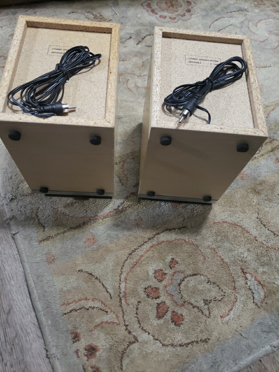 Vtg Dynamic Speaker System 8 ohm Blond Yellow Woodgrain EUC