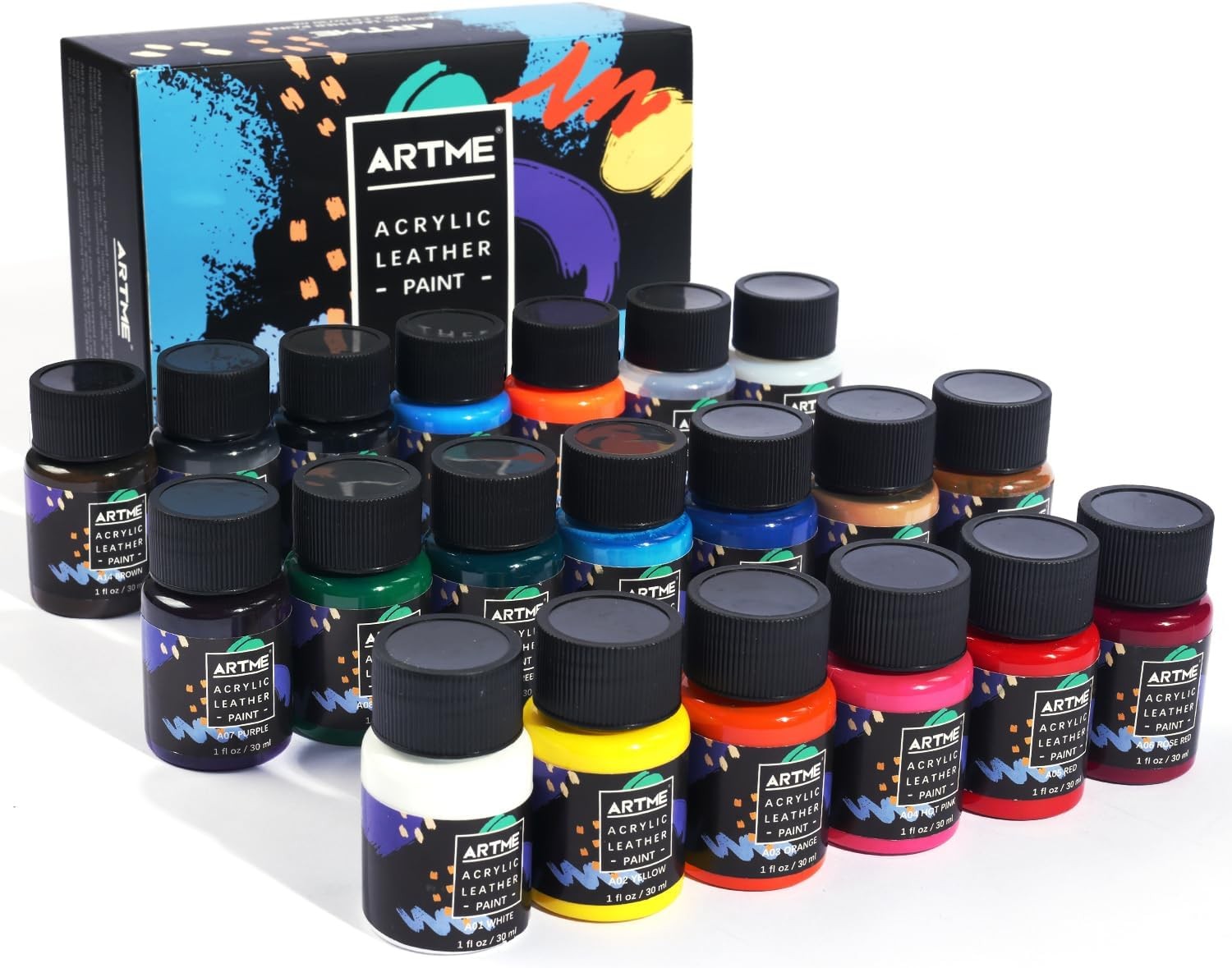 ARTME Acrylic Leather Paint Set, 20 Colors x 30ml 20