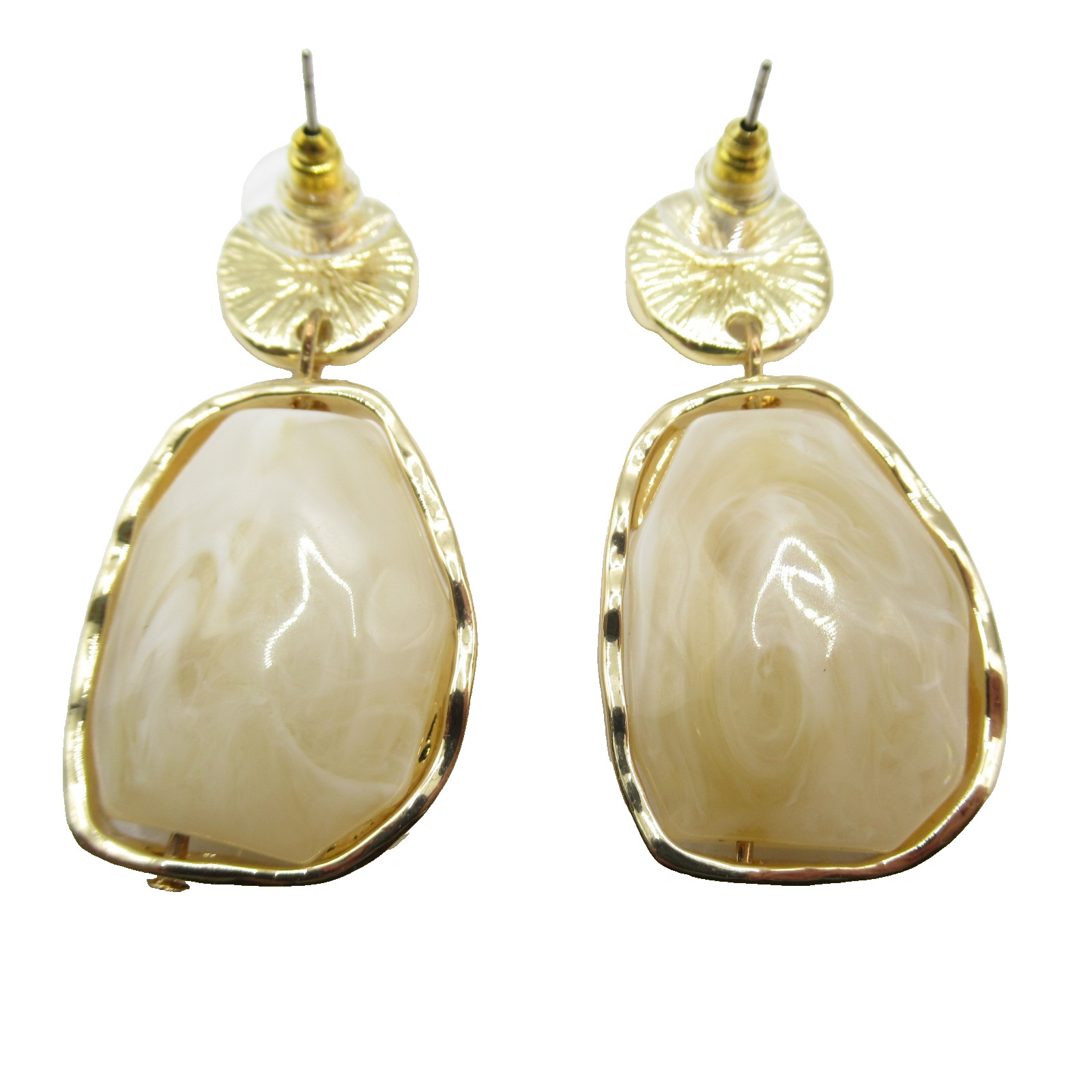 Faux Gemstone Vintage Pierced Earrings