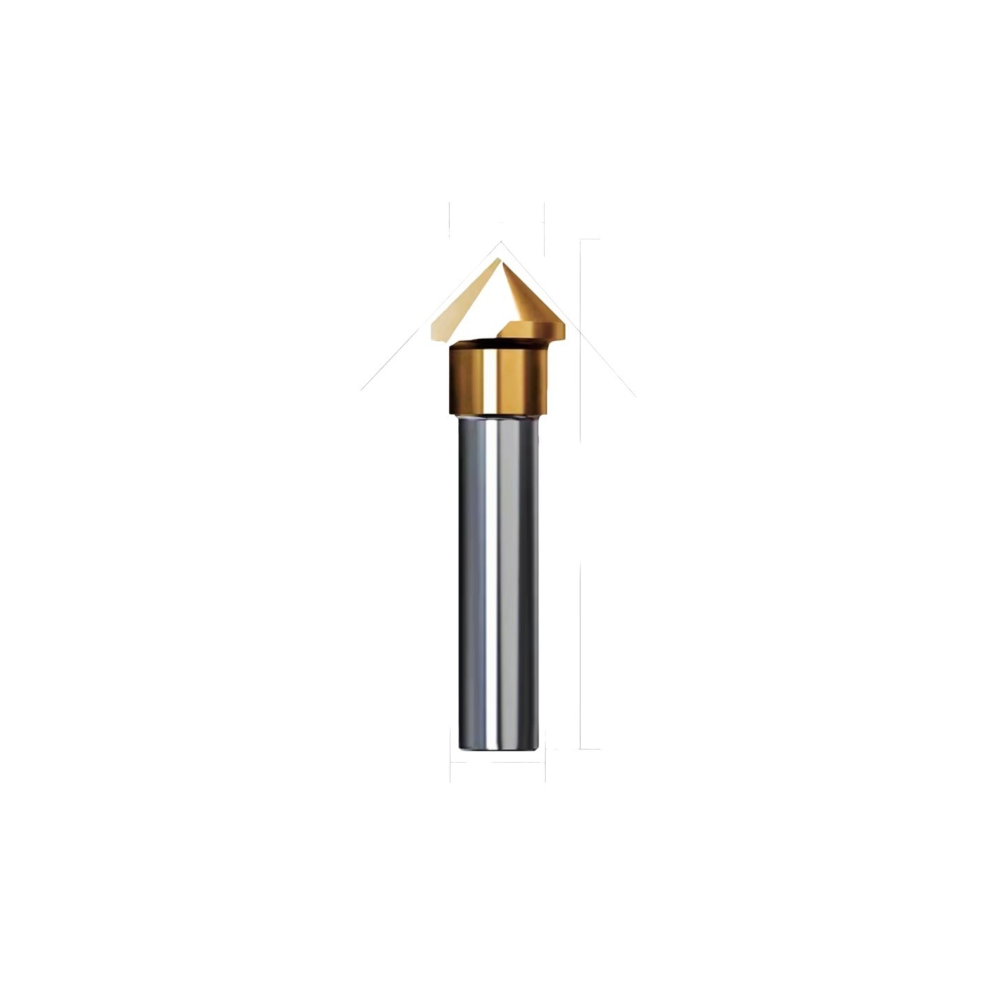 M35 Three Flute 90°, 8.4mm, Hss Chamfering Cutter Router Titanium Coated Bit USA