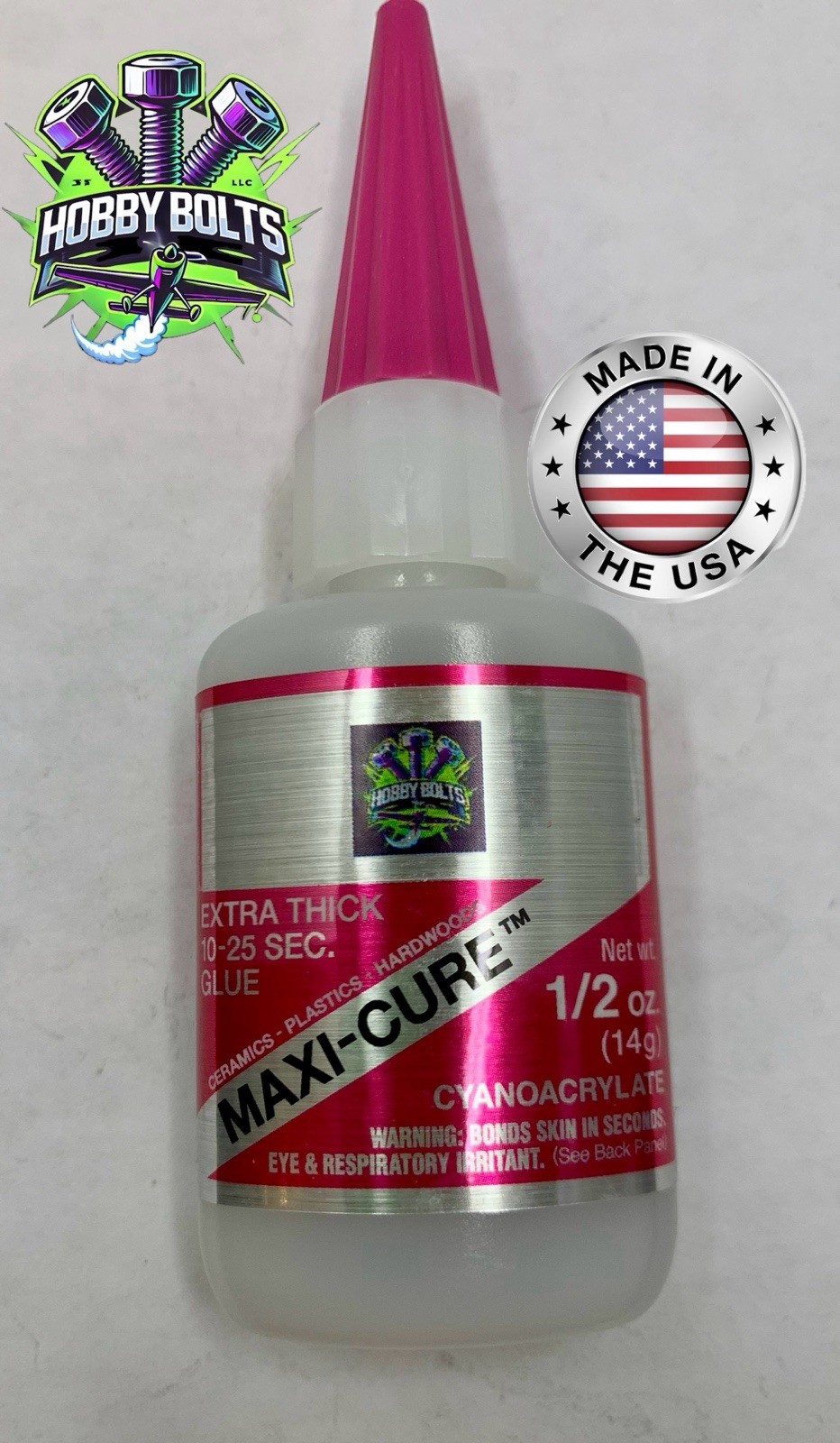 Bob Smith Industries Maxi-Cure Extra Thick CA Glue, .5oz Bottle Hobby Bolts, BSI