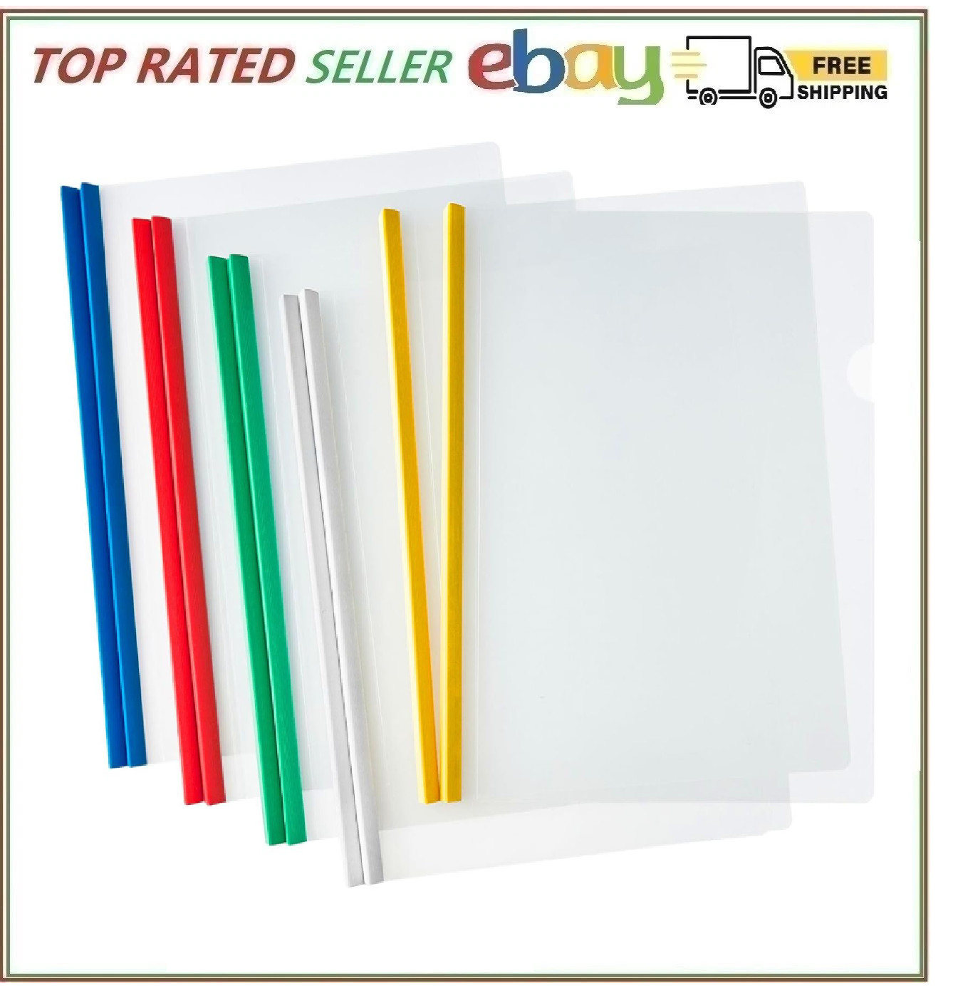 JOERSH 10Pcs Clear Report Covers with U-Type Sliding Bar, 40 Sheet Capacity,