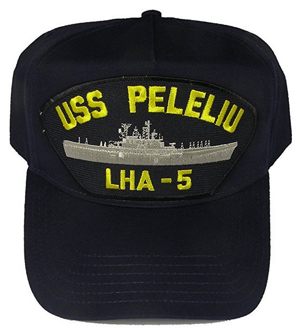 USS PELELIU LHA-5 HAT NAVY SHIP TARAWA CLASS AMPHIBIOUS ASSAULT PAX PER POTENS