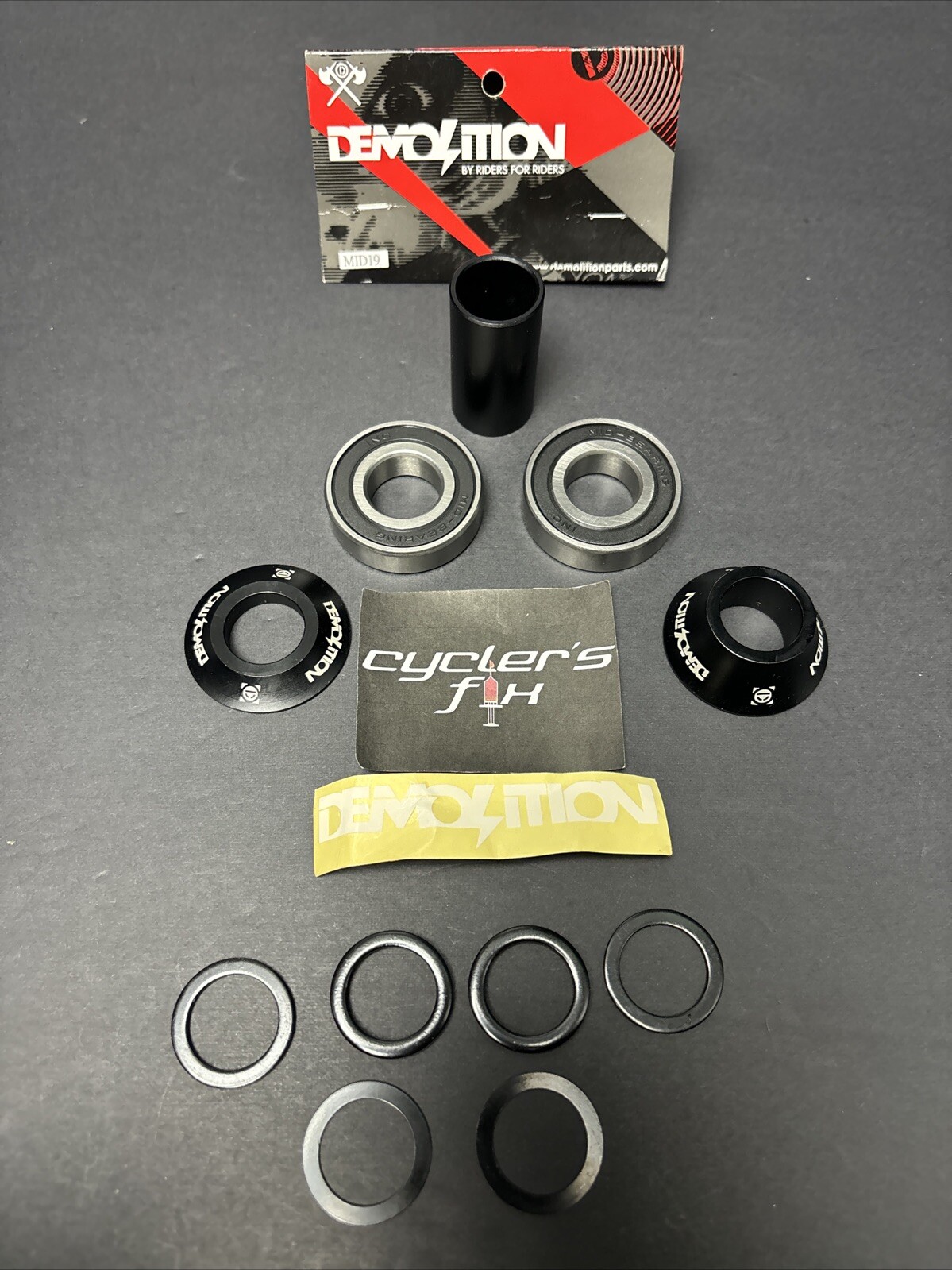 Demolition 19mm Mid BB Bottom Bracket Bmx Kit BMX Bike Sealed Bearing Cult SE