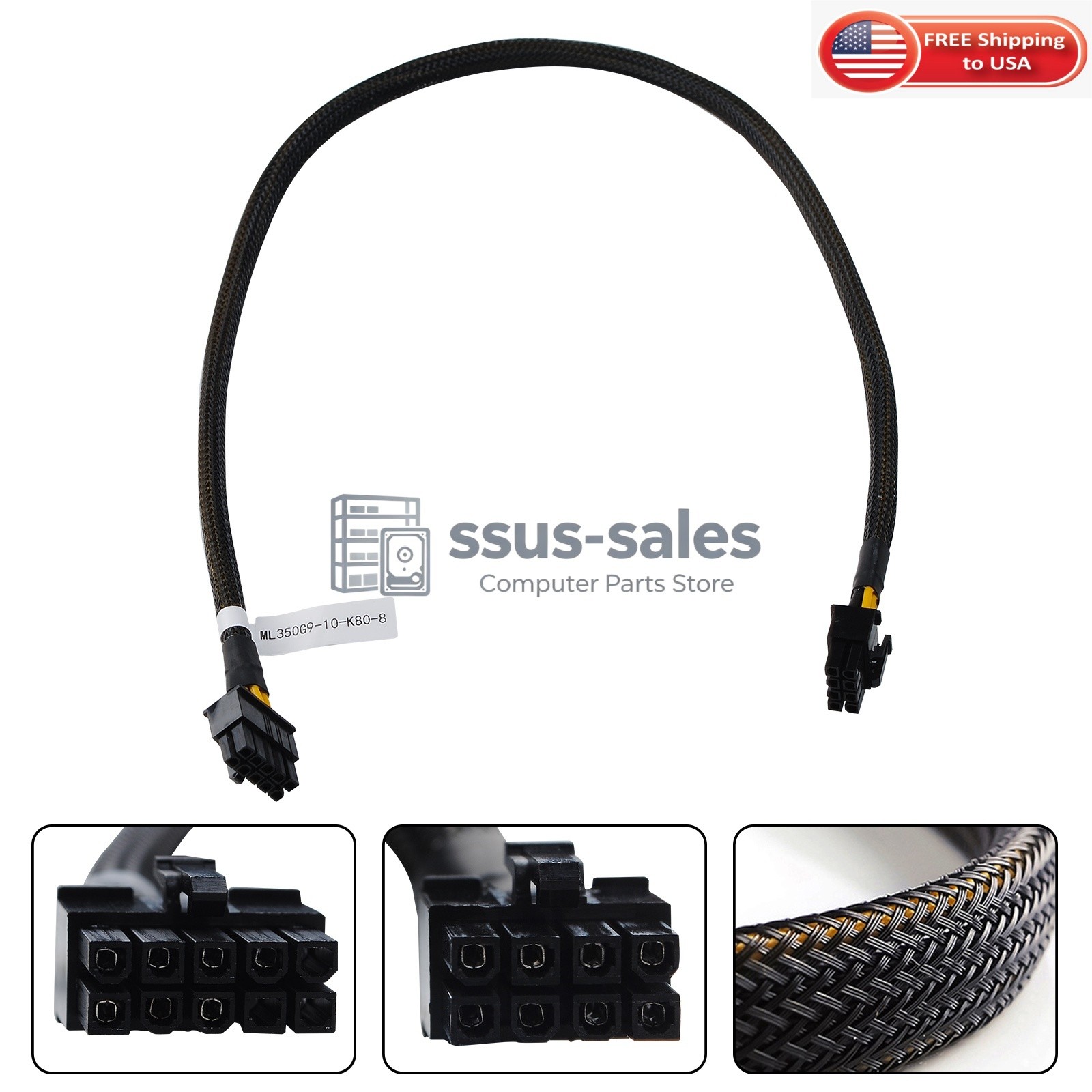 GPU Power Cable For HPE DL360 G9 ML350 G9 Tesla K80 M40 M60 P40 P100