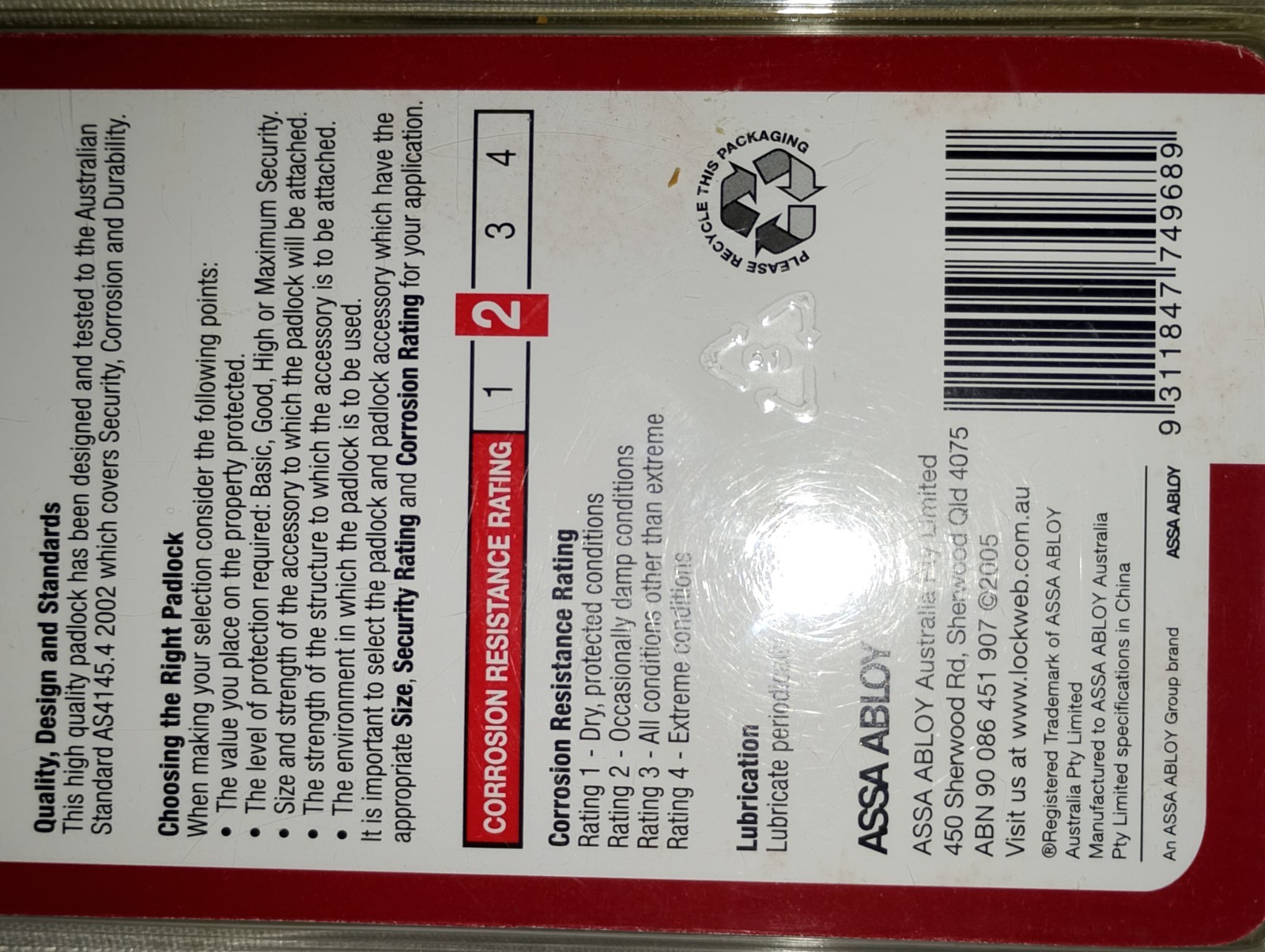 Lockwood Handy Lock Dial Padlock