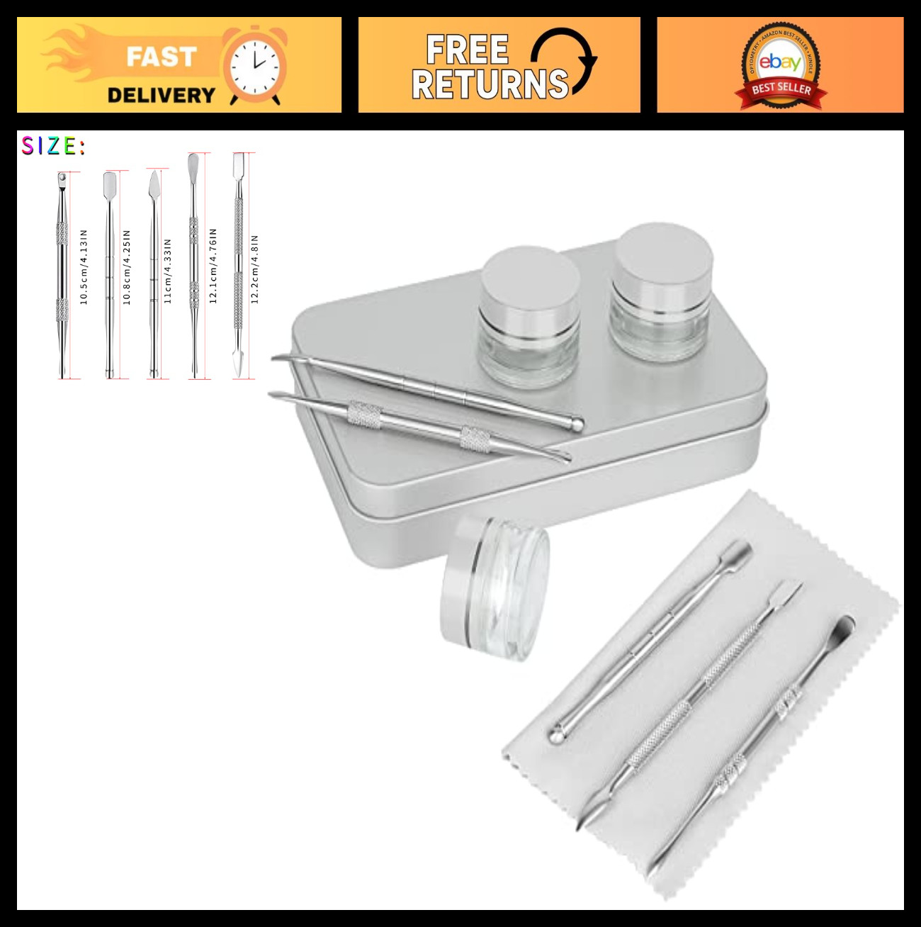 9 Pcs Stainless Steel Sculpting Tools Set for Wax, Clay, Pottery & Jewelry