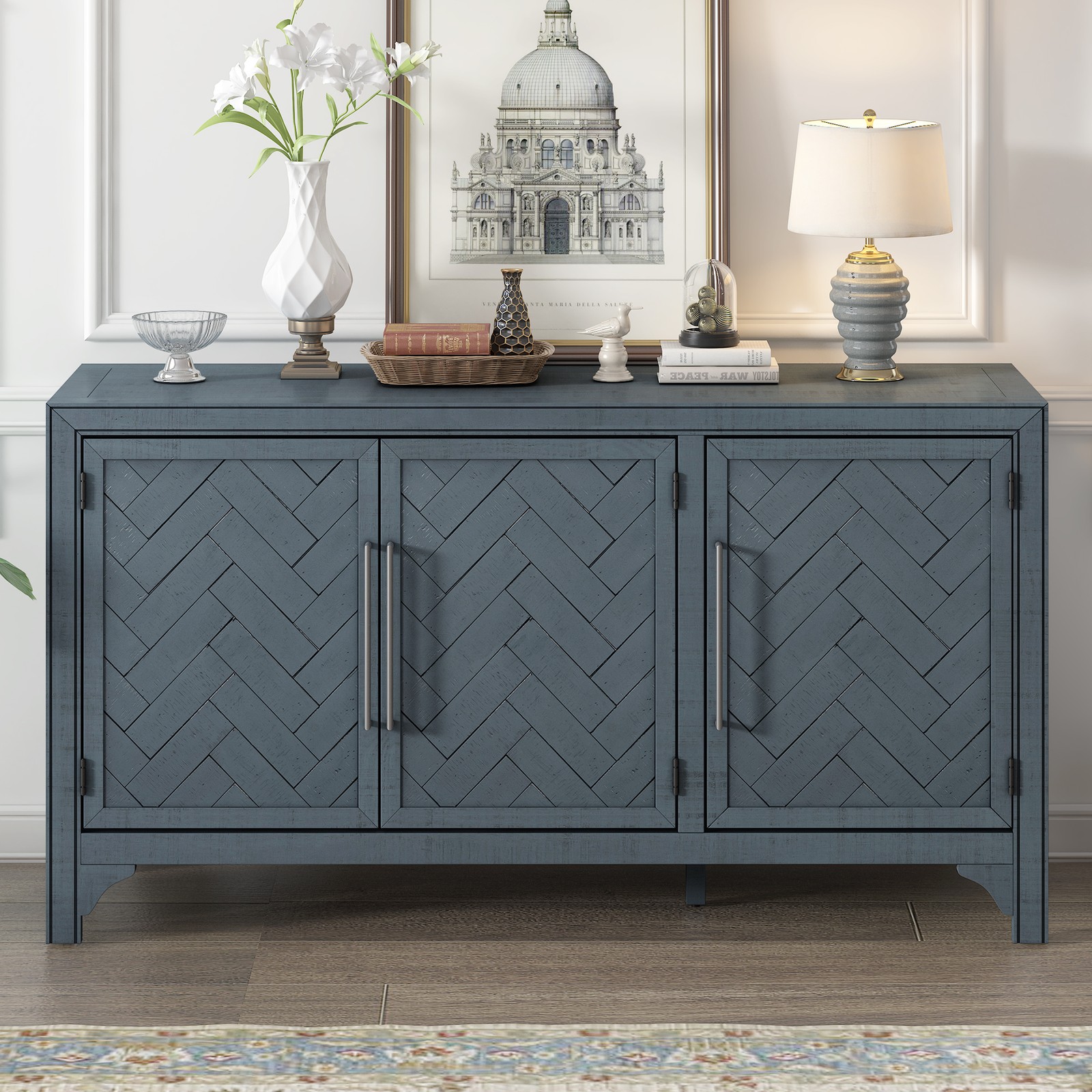 U_Style Designed Storage Cabinet Sideboard with MDF+Pine veneer , Adjustable S