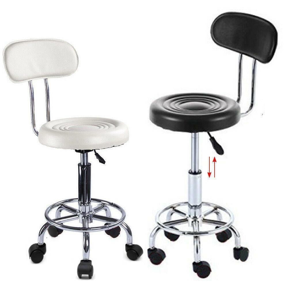 Rolling Swivel Salon Stool w/Wheels Adjustable Height Tattoo Facial Massage Spa