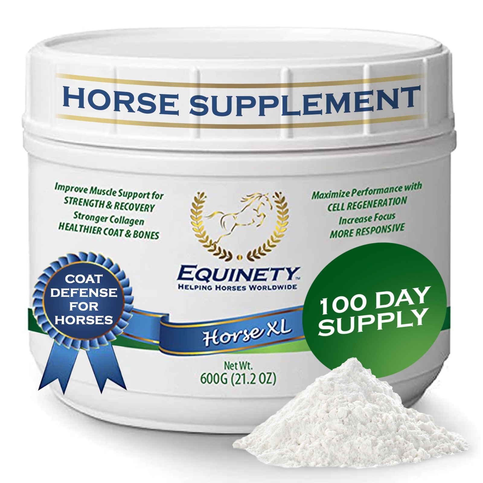 100-Day Supply Horse XL Supplement – Amino Acids for Cellular Repair, Coat