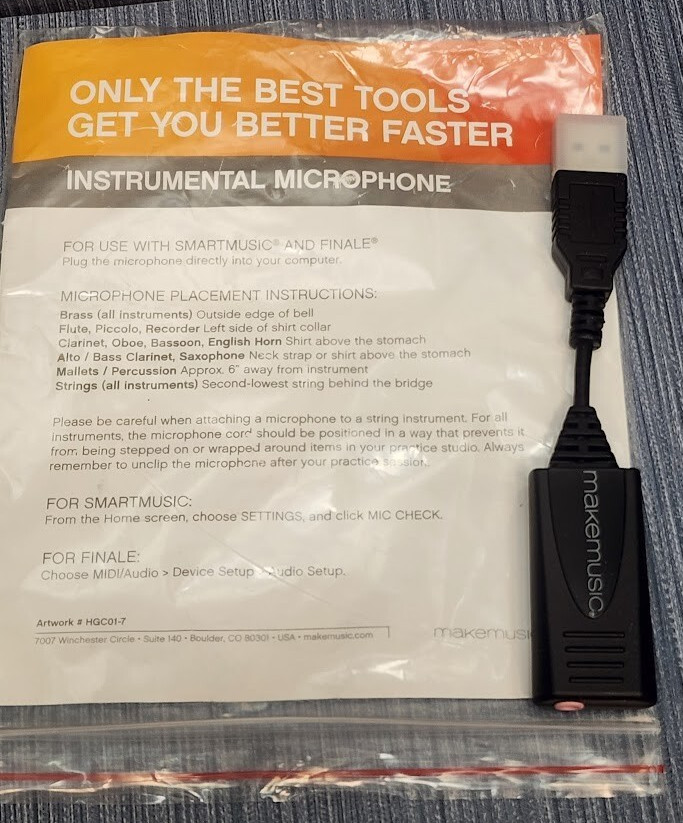 MakeMusic Instumental Microphone for SmartMusic & Finale