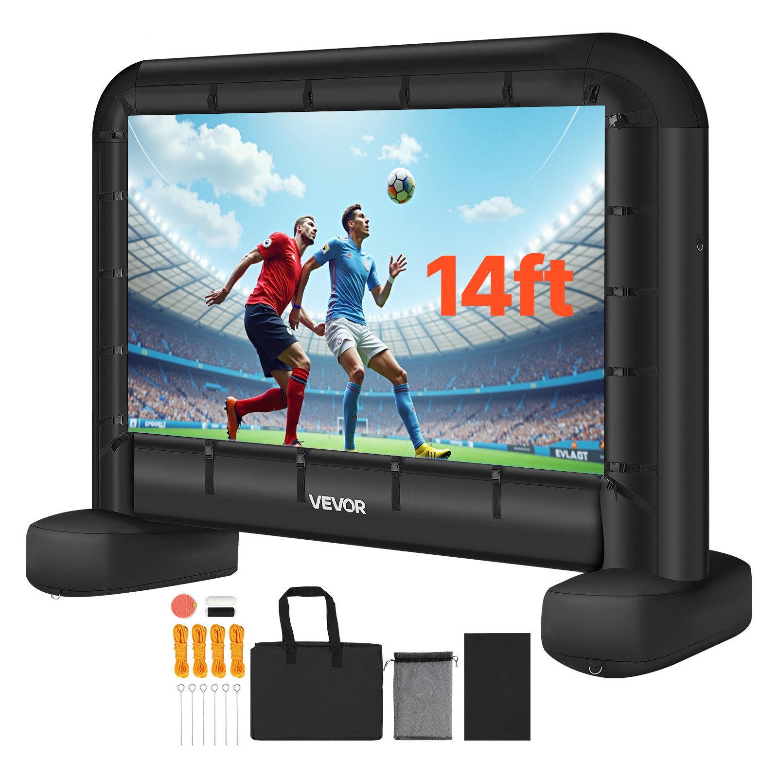 VEVOR 14 ft Inflatable Movie Screen 16:9 600D Movie Projection with Portable Bag