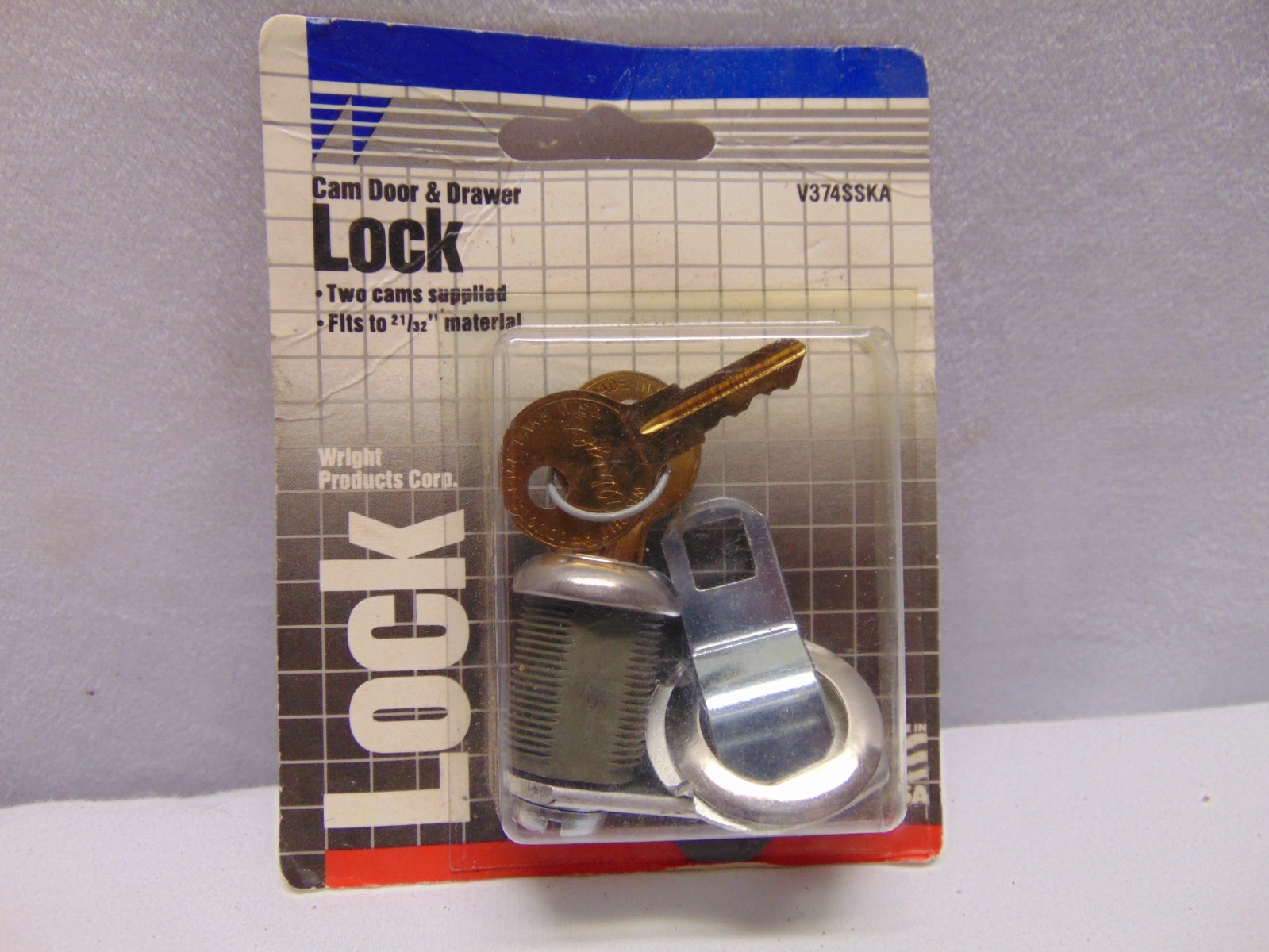 Wright Products Cam Door & Drawer Lock fits to 21/32" material 2 keys V374SSKA