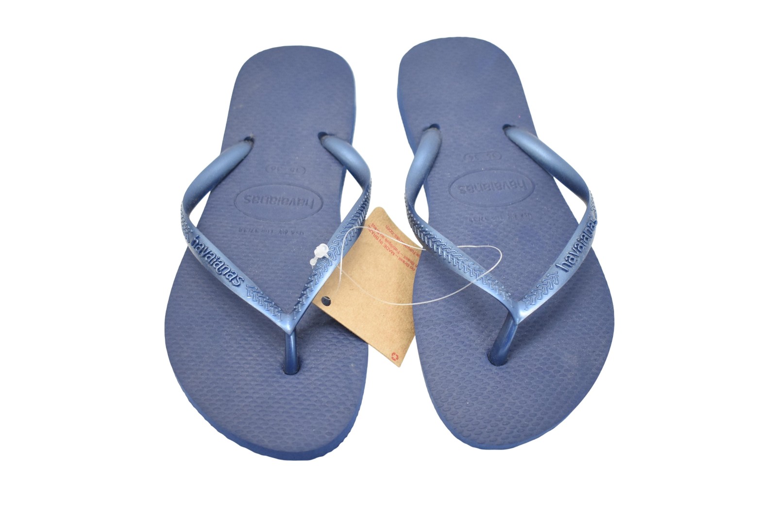 Havaianas Sandals Womens Size 35/36 Blue Slim Flip Flops Marinho HAV SLIM FC