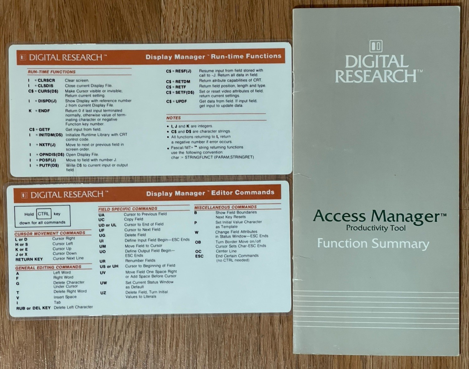 Rare Digital Research 1983 Display Manager 1.0 Disk Set W/ Reference Manual