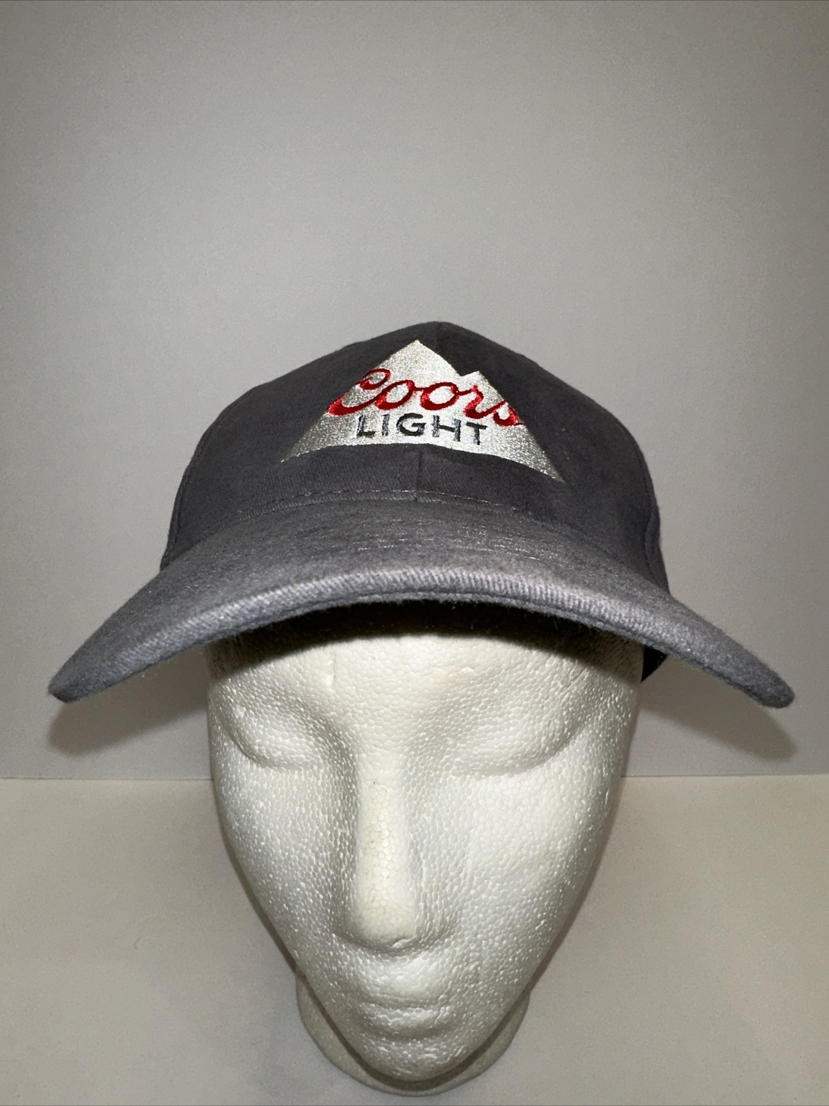 Coors Light Logo on Gray Hat Cap Snapback Suede front Fabric side back