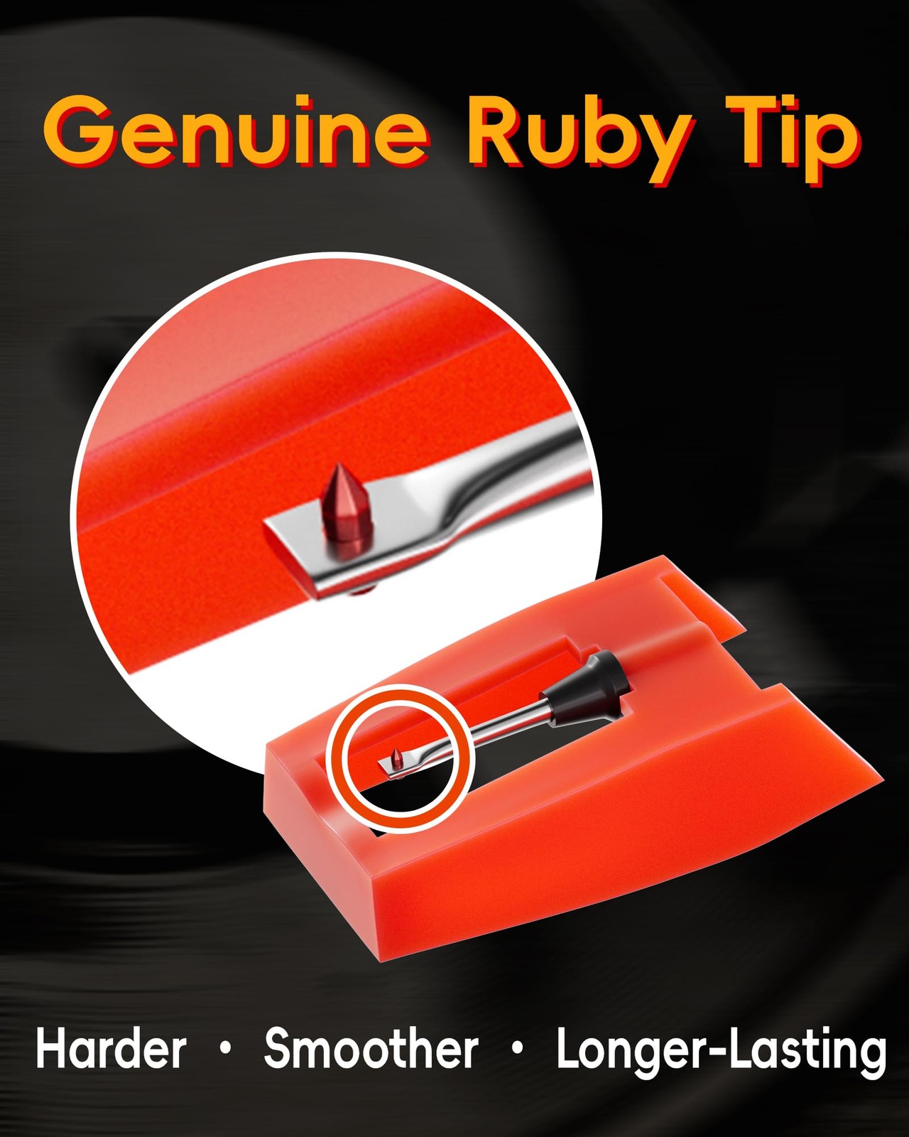 4 Pack Record Player Needles Replacement Compatible with Crosley, Victrola &...
