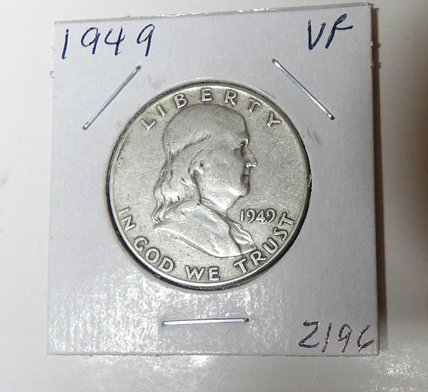 1949-P Franklin Half Dollar VF Bold Rim Bold Details Philadelphia Mint (121925)
