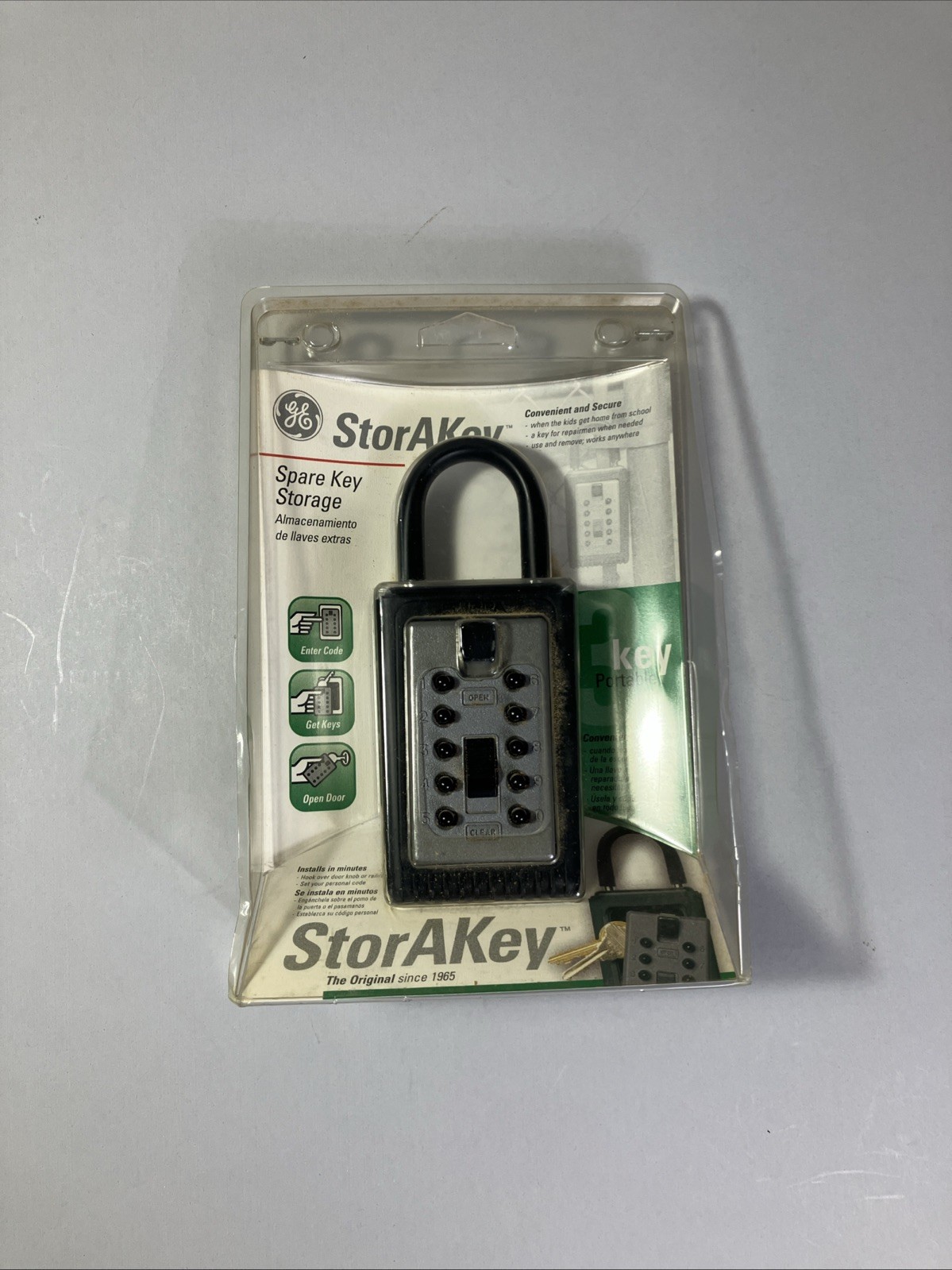 GE StorAKEY Spare Key Storage Black/Titanium Push Button