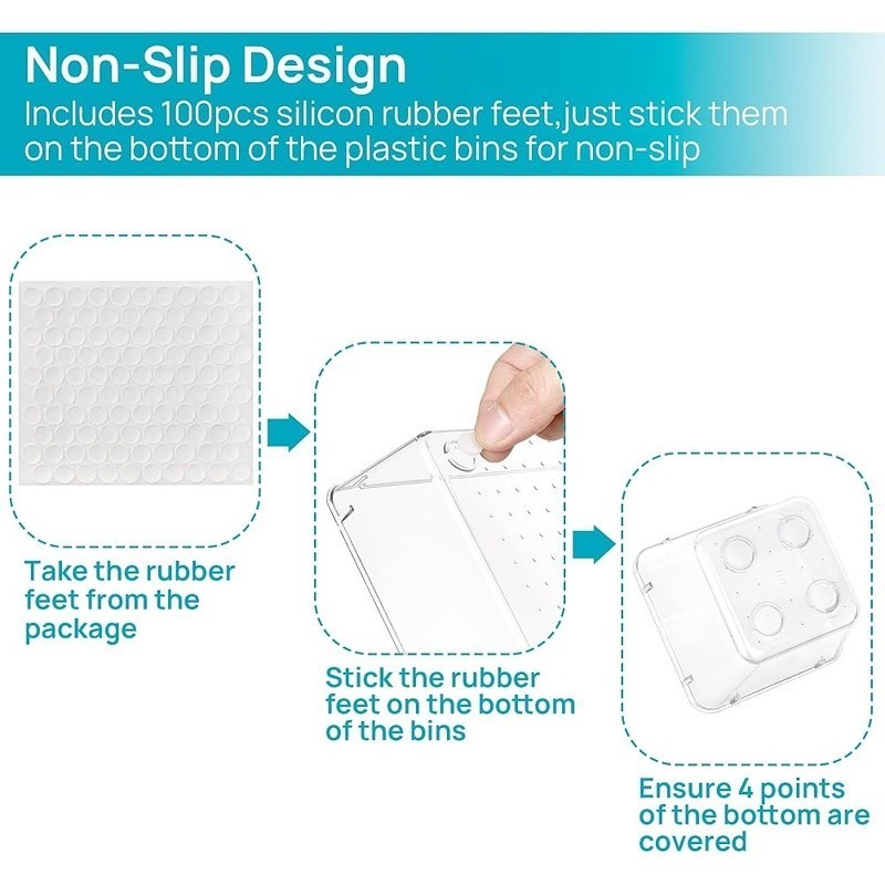 5 PCS Plastic Drawer Organizers Set 4-Size Versatile Bathroom Vanity Organizer
