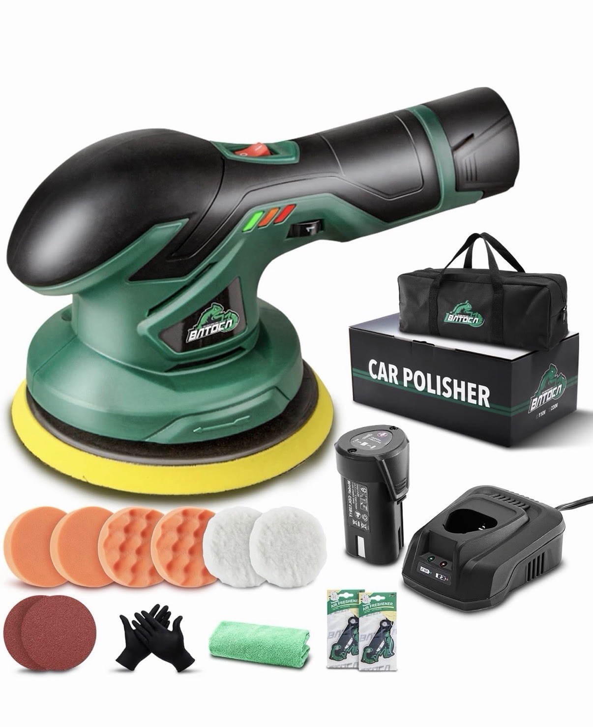BATOCA Cordless Car Buffer Polisher w/ 1pc 2.0Ah 12V Lithium-ion Rechargeable