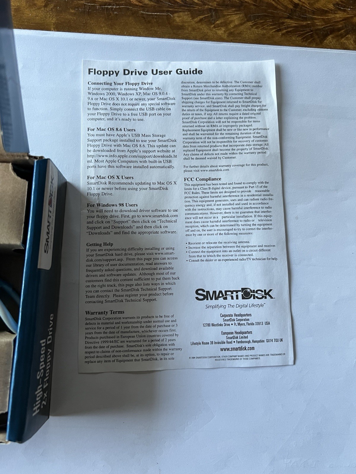 SmartDisk External USB Powered Floppy Disk Drive Titanium Edition Windows or Mac