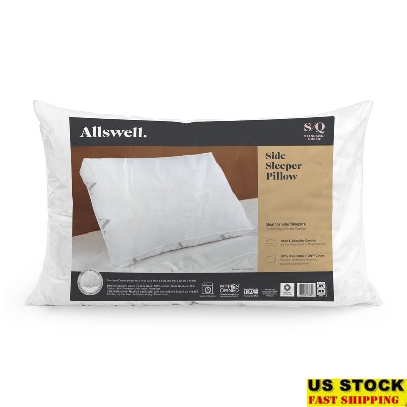 Side Sleeper Pillow HYGROCOTTON Cooling Firm Support Down Alternative Fiber New